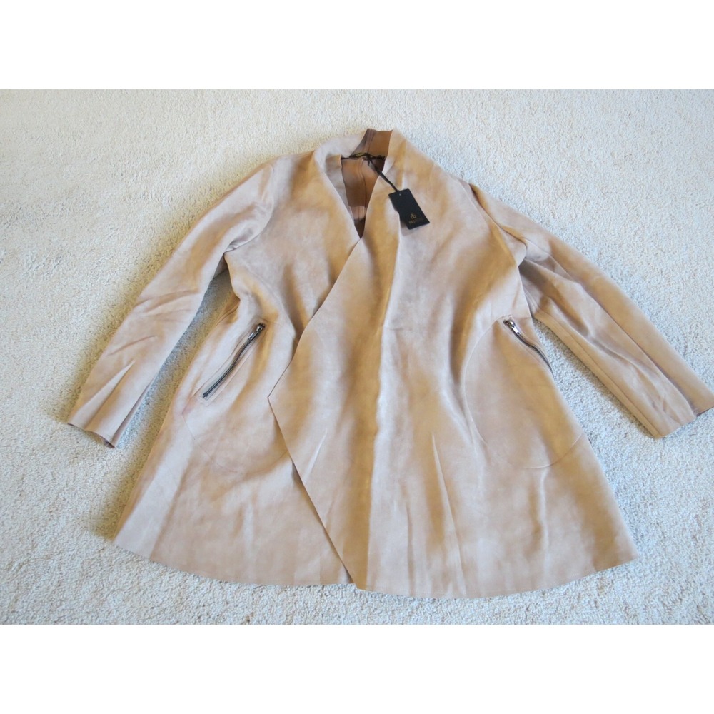 NWT Radzoli Drape Open Front Beige Blazer Jacket Coverup Size Large